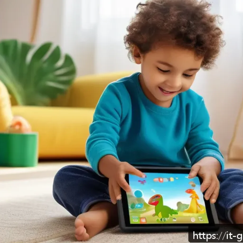 고고다이노 애니메이션 시청 연령 추천 - A vibrant and colorful scene showing a cheerful preschool child wearing comfortable clothing and sit...