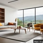 고고다이노와 다른 캐릭터 브랜드 협업 - A sophisticated collaboration scene showcasing a modern interior design studio where artisans blend ...